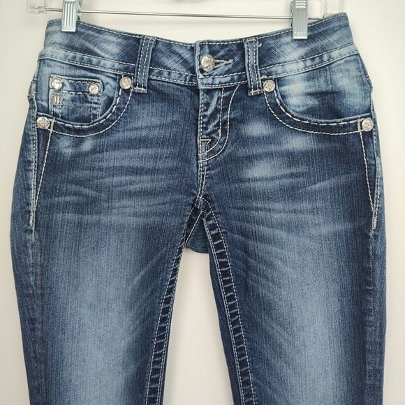 Miss Me Bootcut women's jeans, size 26, embellished, JE5620B2L, medium wash blue - Picture 2 of 13